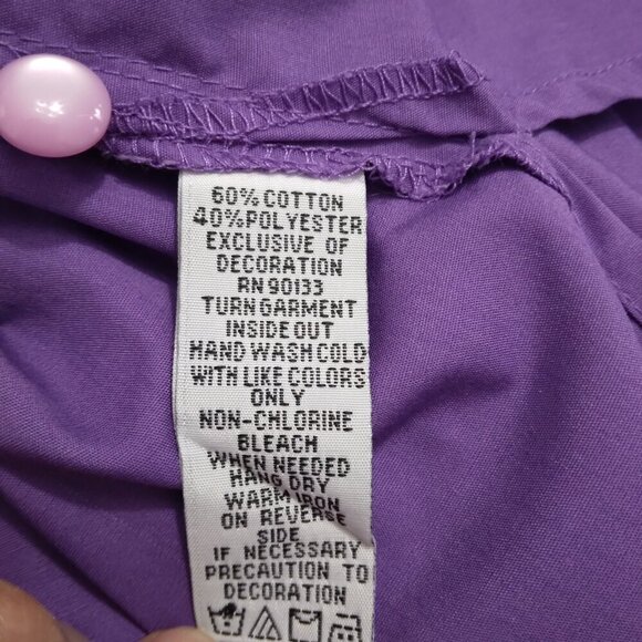 Bob Mackie | Purple Embroidered Rhinestone Button Front Shirt… - Picture 9 of 9